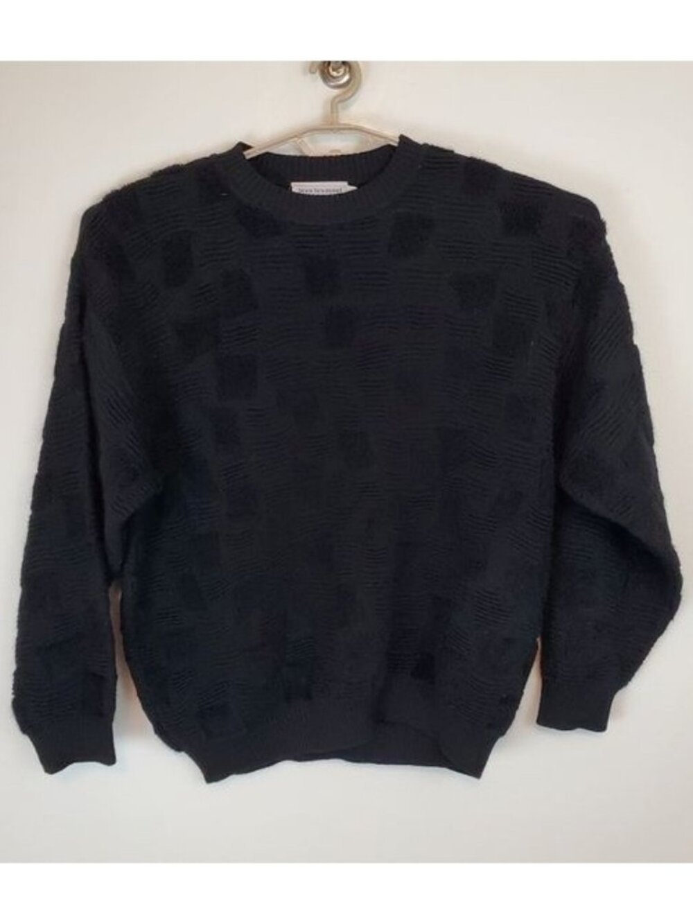 Beau Brummel vintage wool sweater, textured knit crew neck